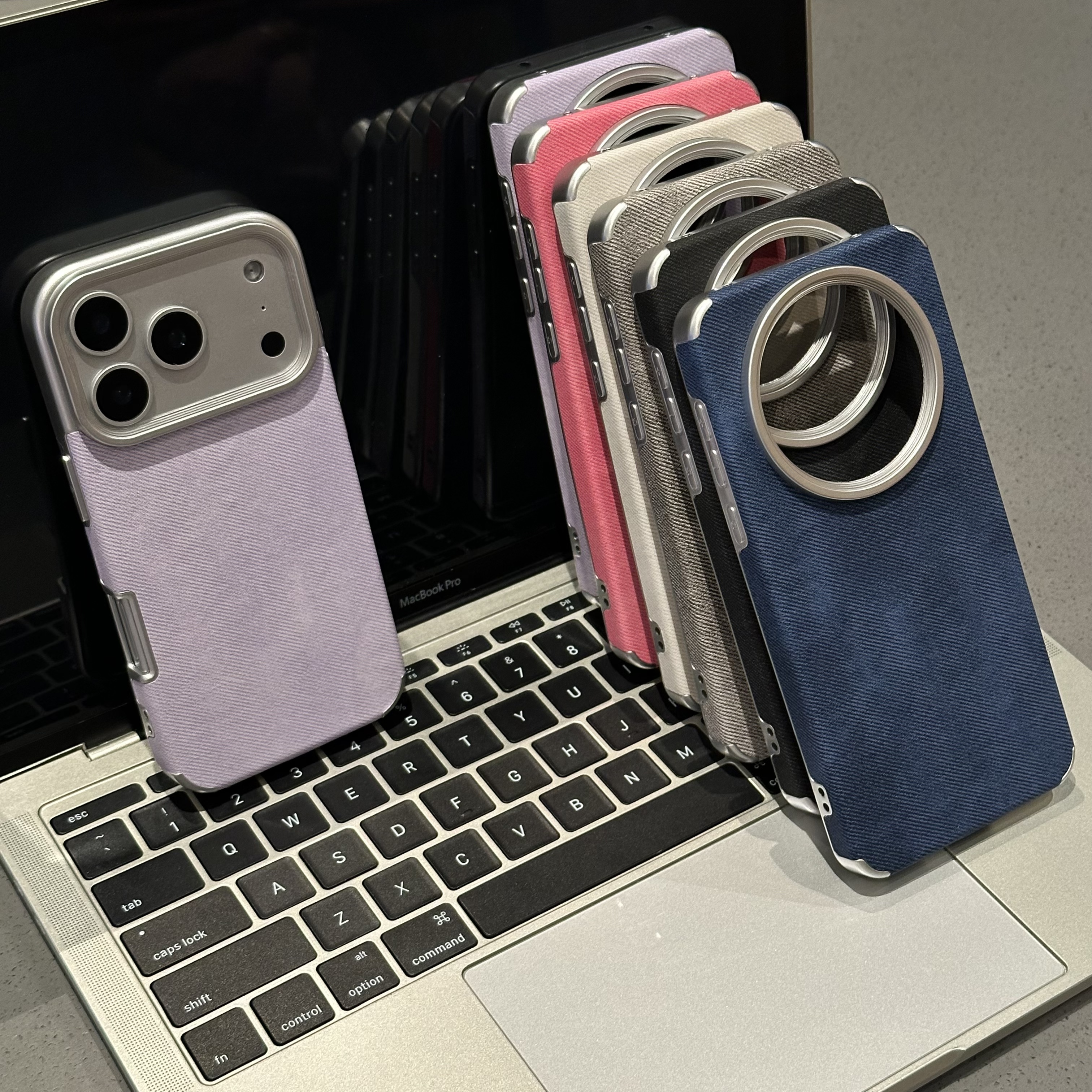 欧克里里复古电镀牛仔纹适用苹果17/16手机壳华为oppo小米15vivo