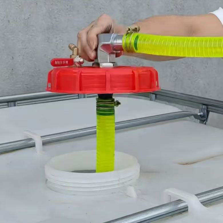 红色吨桶盖抽油管套装360度桶盖直径16.3厘米粗扣通用型