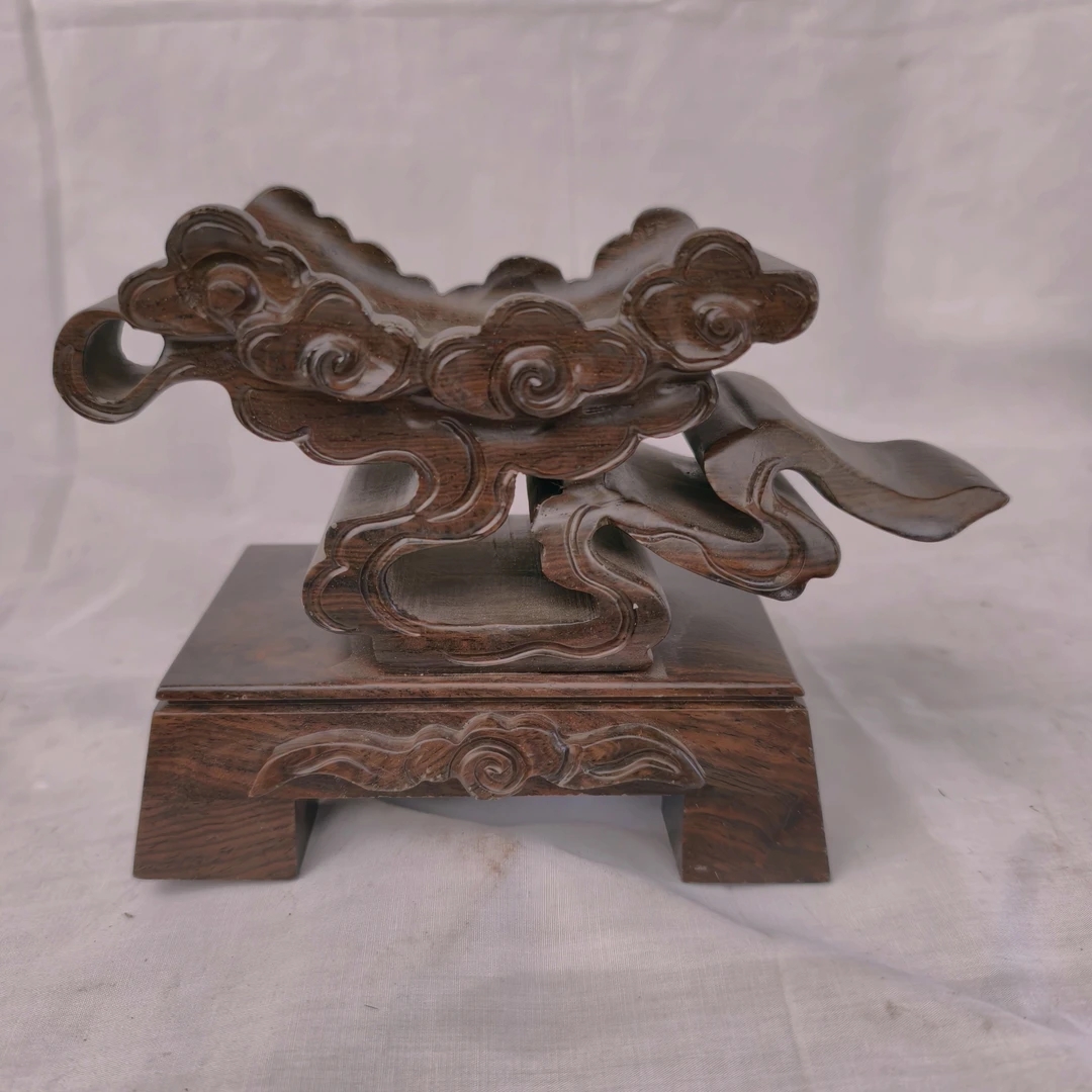 祥云底座非洲黑檀木通用奇石底座预留位置做工精细石头底座托架