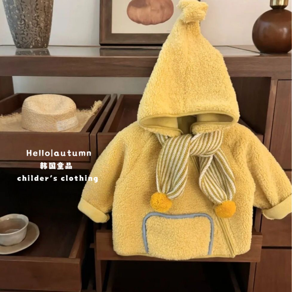 童装女童冬装摇粒绒外套洋气宝宝羊羔毛棉袄儿童秋冬加绒夹棉上衣
