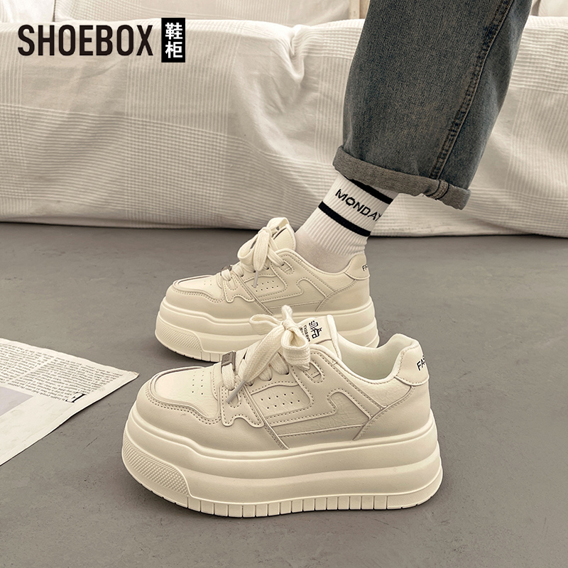 SHOEBOX鞋柜爆款松糕小白鞋女小众板鞋2025秋季新款休闲运动鞋