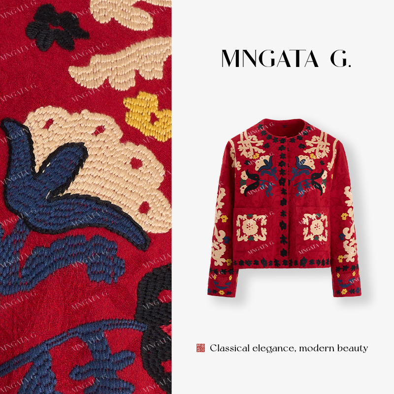 MNGATA G.宫小妍【开元虹运】棉质新中式中国风秋冬百搭外套5091055
