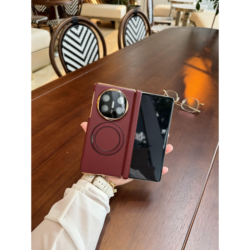 适用于华为Matex6/Matex5双中轴腕带支架折叠手机壳 护镜头双中轴