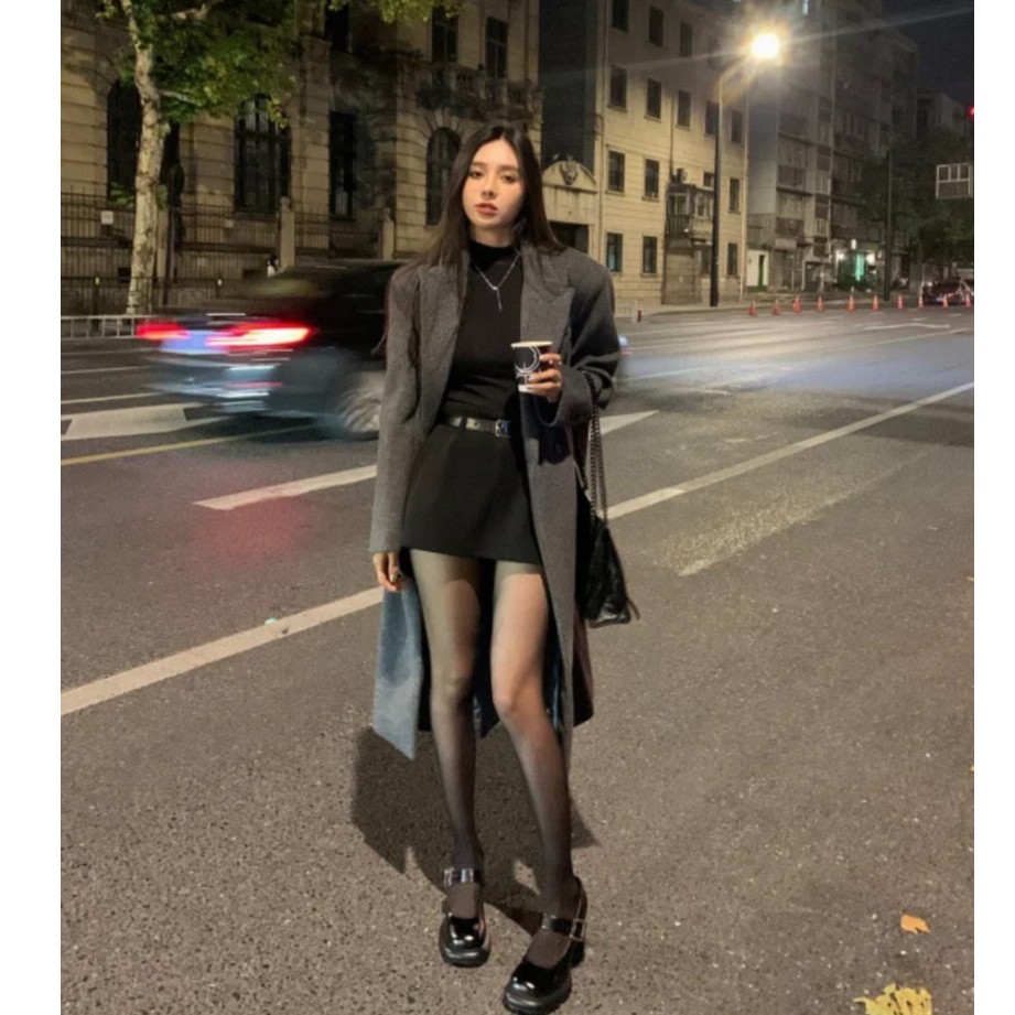 25【韩剧女主】秋冬千金风宽松型西装领厚款双面羊毛外套气质西装款