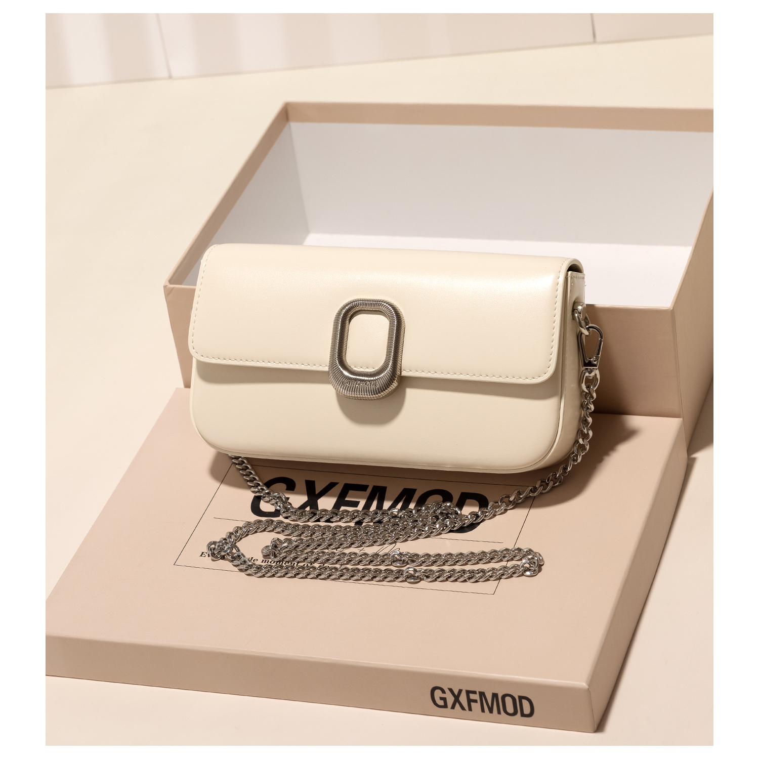 GXFMOD小众轻奢真皮法棍包2025春夏ins小方包时尚通勤链条斜挎包