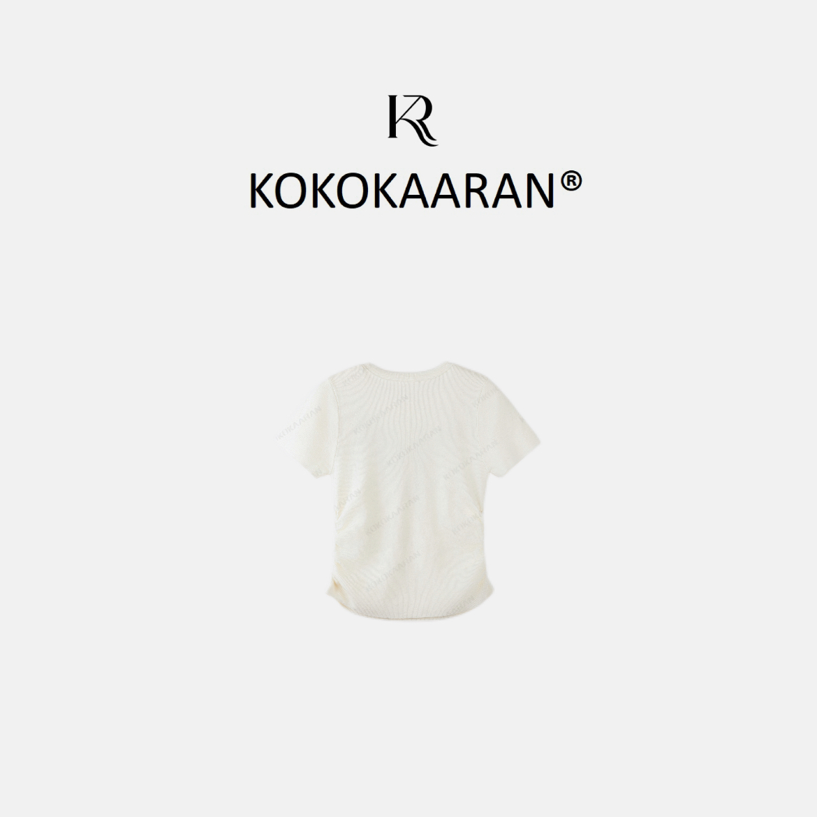kokokaaran/可可咔伦’小夫短袖‘早春时尚轻奢圆领刺绣短袖RL0012