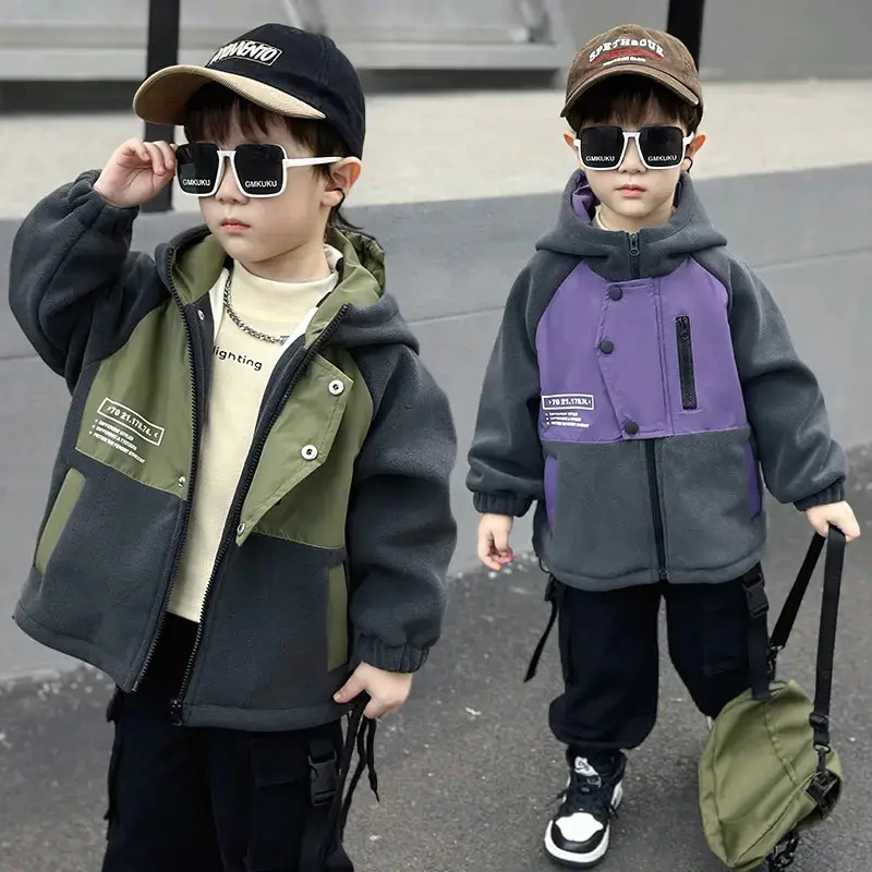 男童秋冬季外套摇粒绒2025新款中小儿童加绒加厚棉衣宝宝薄冬装cl