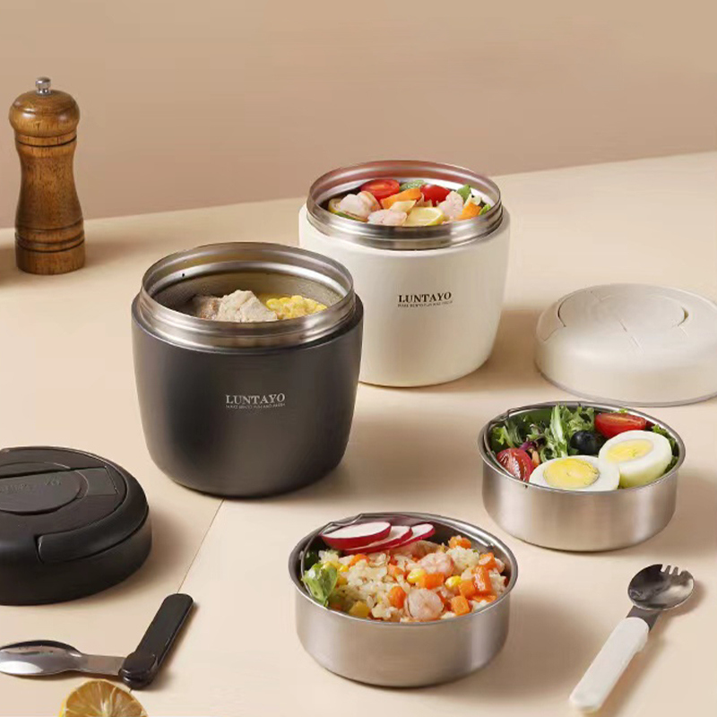Luntayo保温饭盒超长保温不锈钢多层便当盒