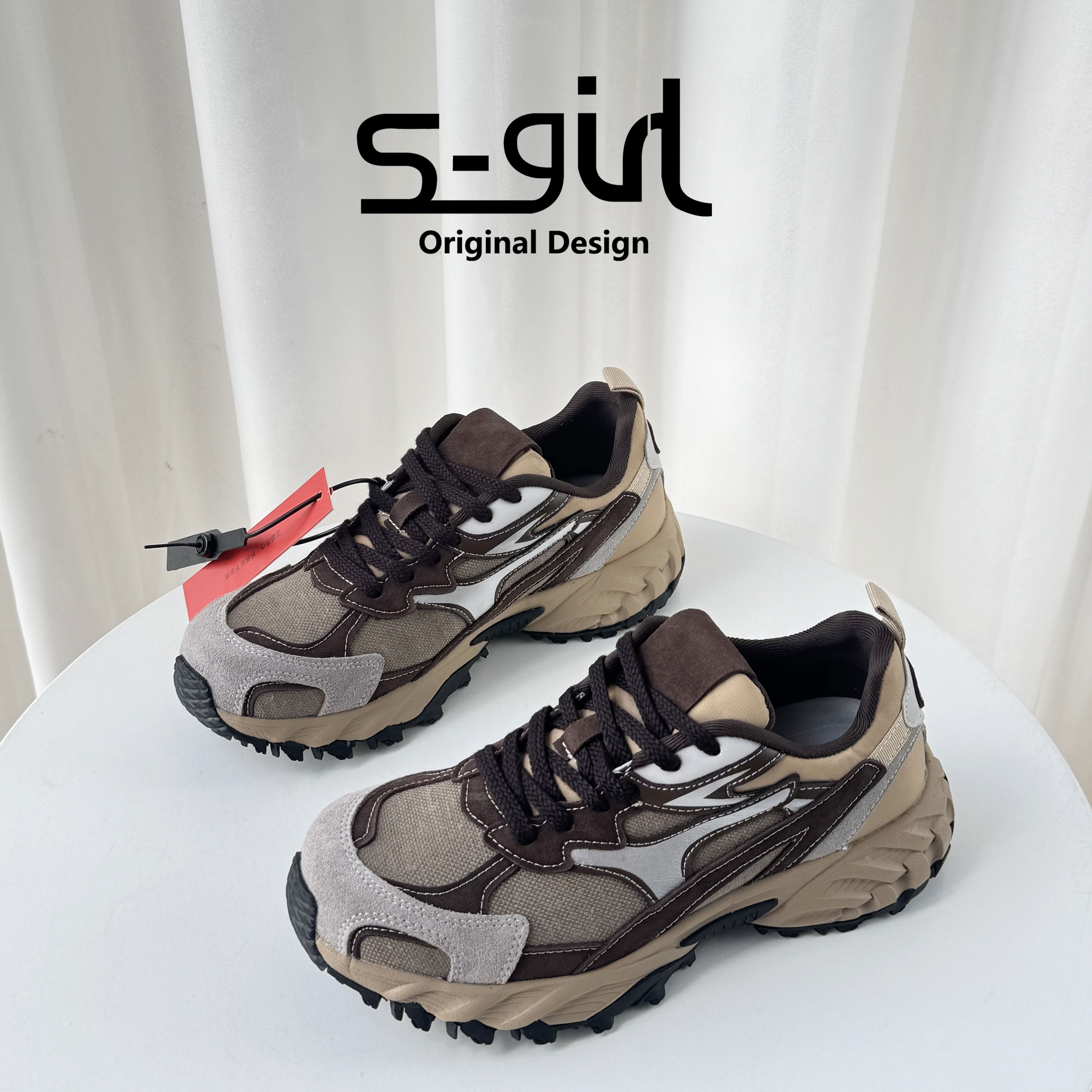 SGIRL TWTW厚底拼色透气运动老爹鞋女2025新款户外阿甘休闲女潮鞋