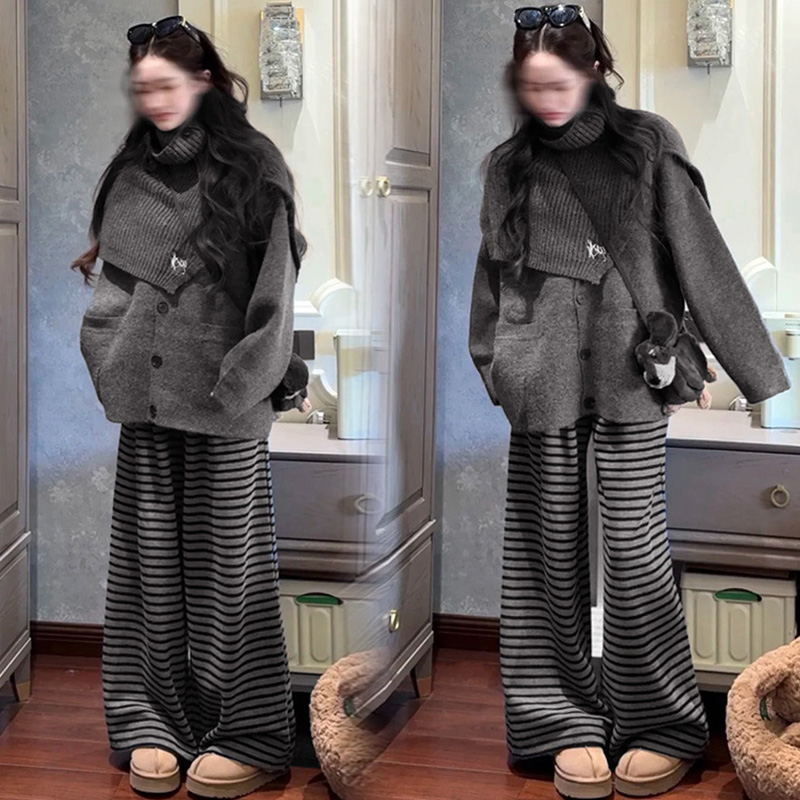 精致时尚穿搭孕妇套装女秋冬款洋气2025爆款高级感显瘦三件套冬装