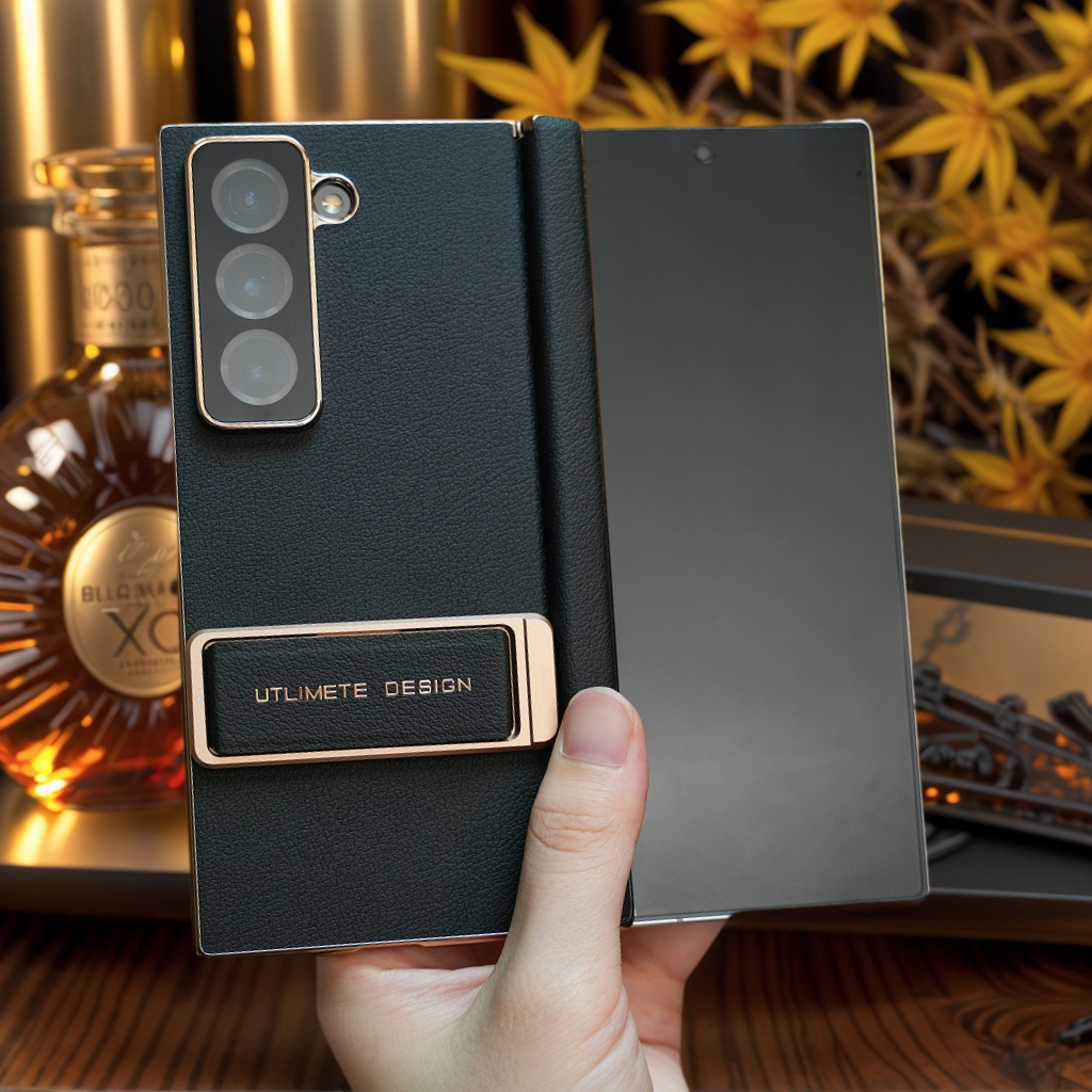 适用三星w25手机壳腕带金属旋转支架商务风中轴保护手机套折叠屏