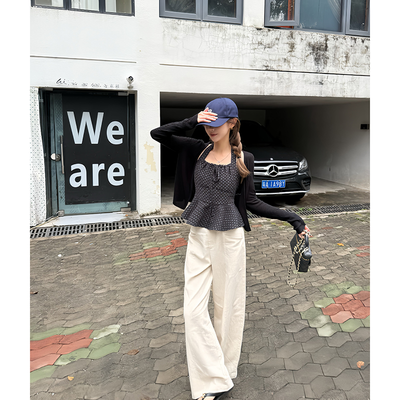 【现货】YOMI小个子【清冷侘寂】苎麻百搭显瘦纯色休闲直筒裤女