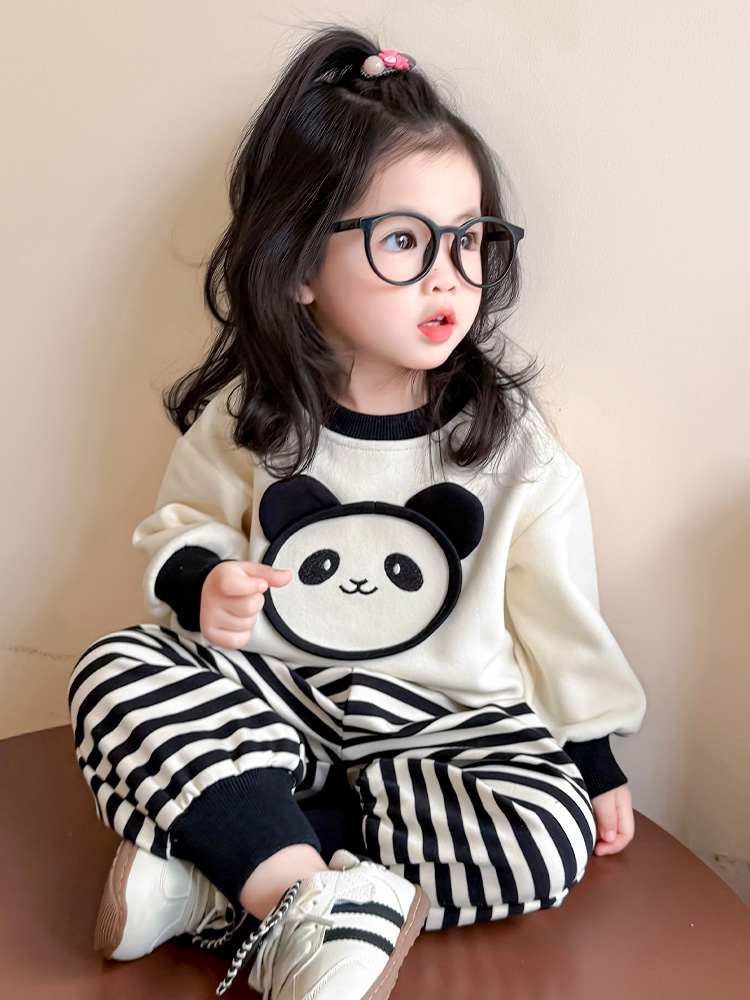 英国MK&DK女童套装秋装儿童宝宝衣服2025新款女运动洋气卫衣裤子