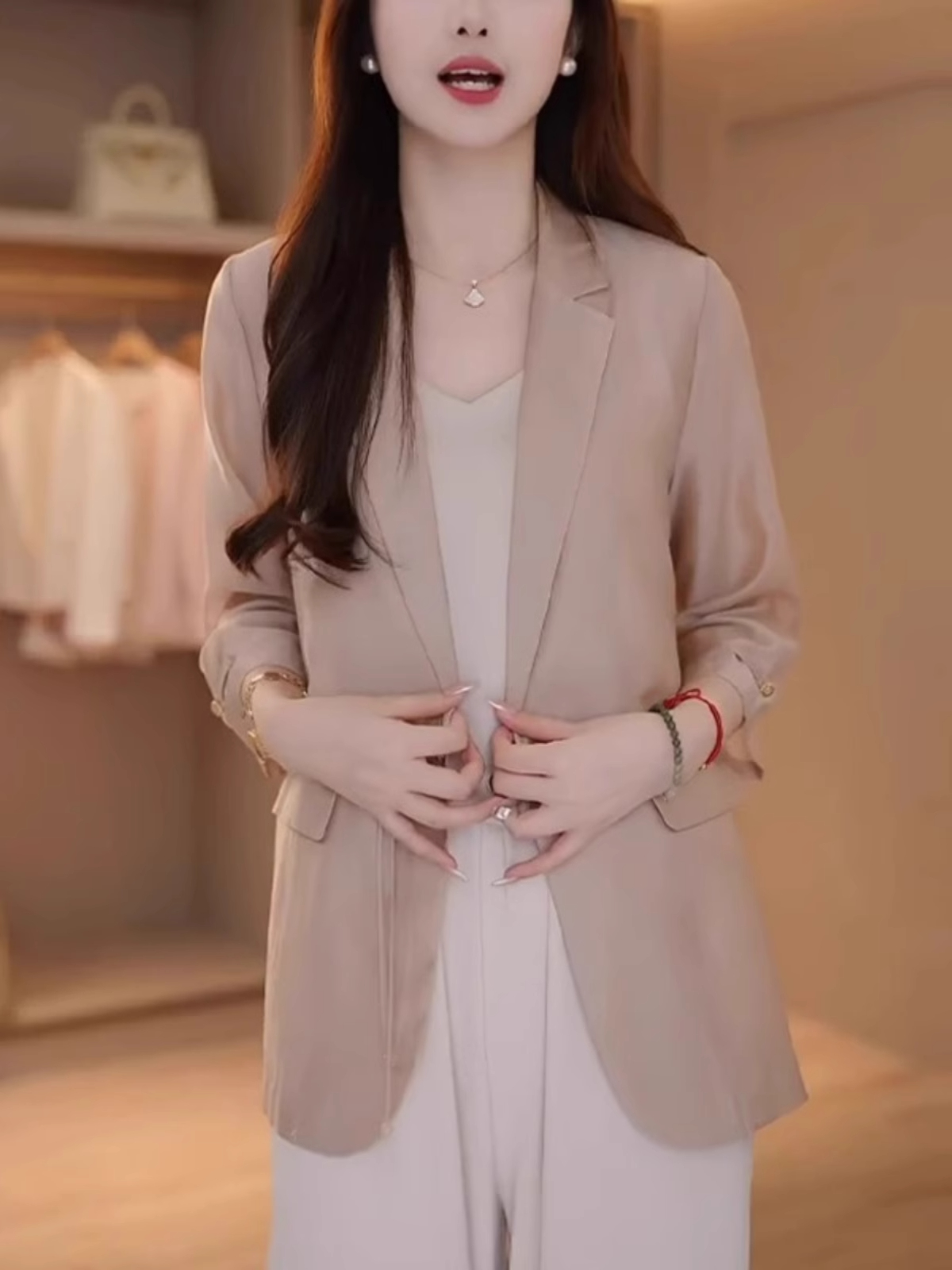 天丝夏季薄款显瘦气质韩版晒小西装外套女时尚休闲宽松高级感西装