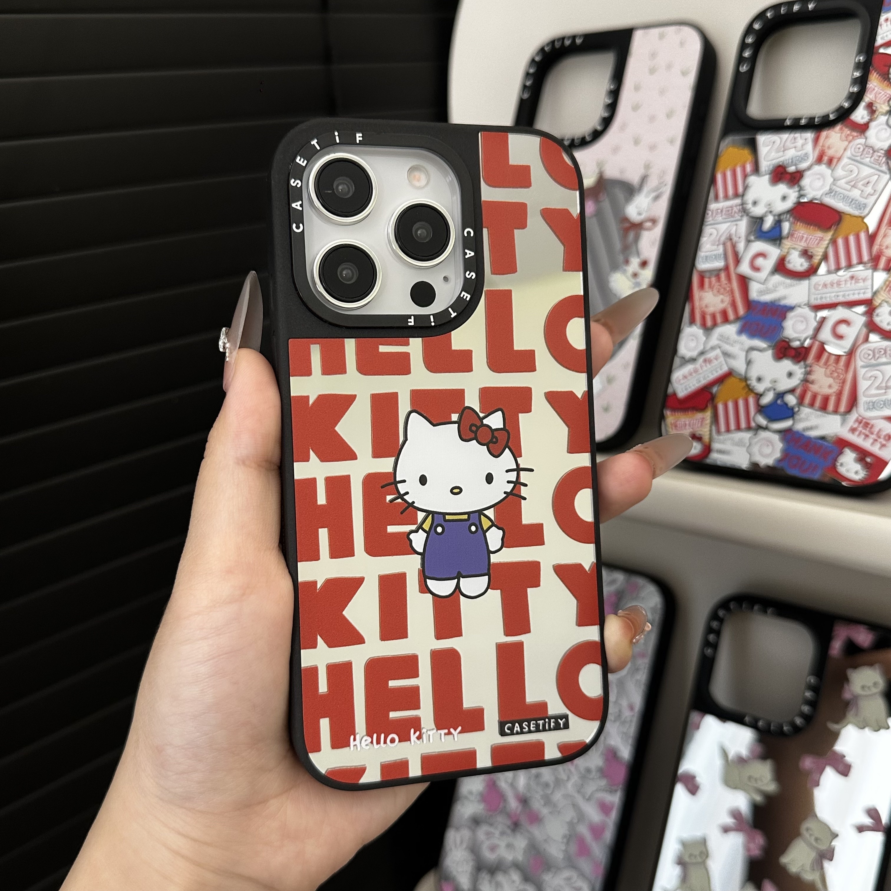 红色英文KT适用苹果17promax手机壳16/17pro镜面壳c家17Air保护壳