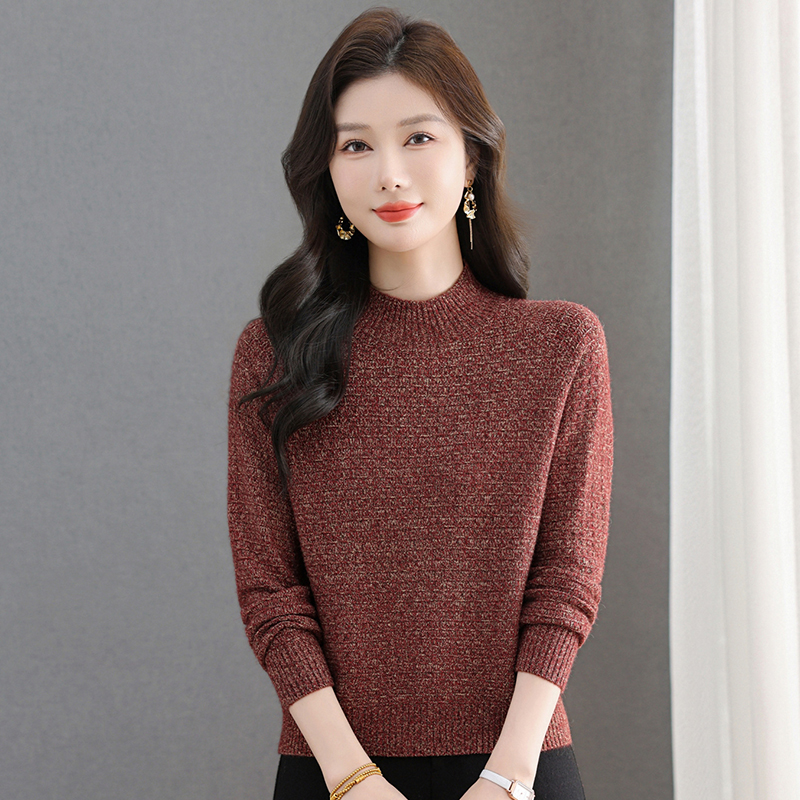 小个子短款羊毛衫冬季加厚洋气打底衫女内搭时尚宽松半高领毛衣女