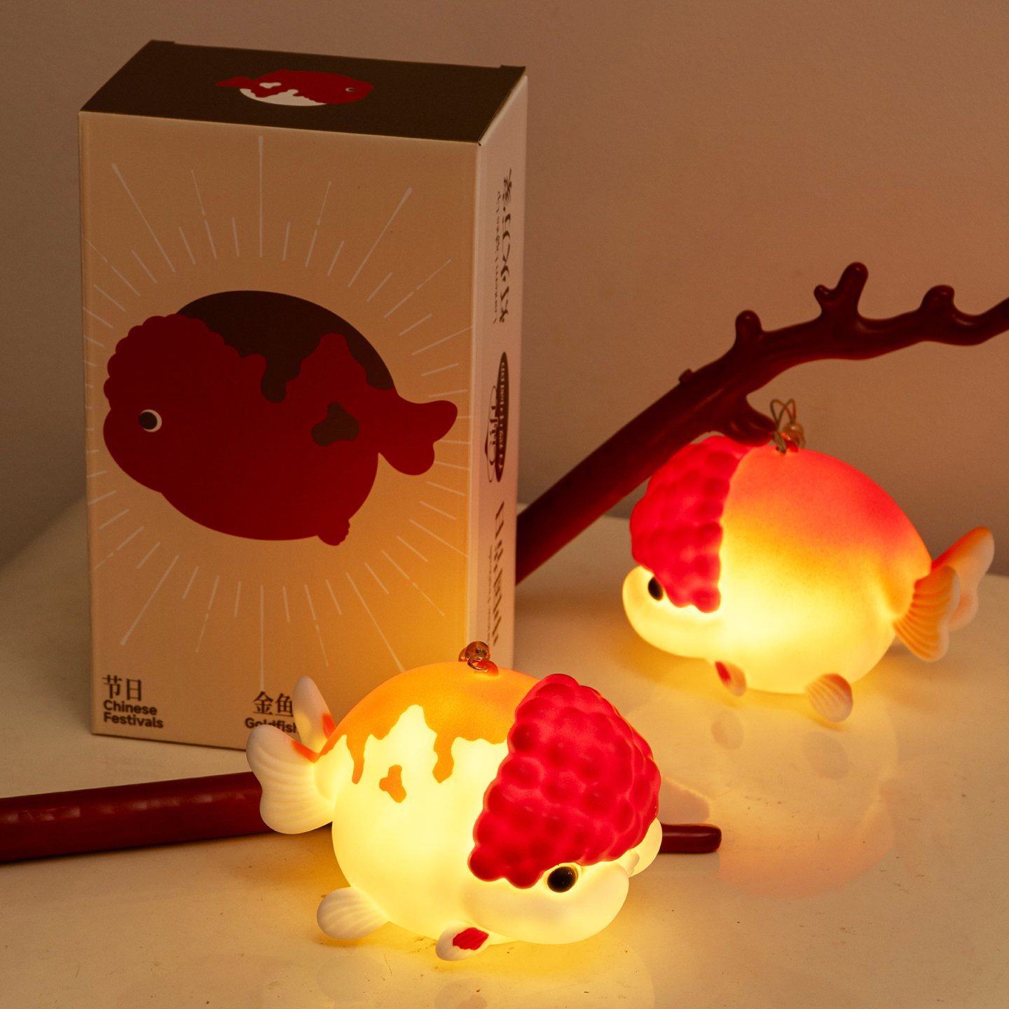 【兰寿鱼灯】新款可爱兰寿金鱼小夜灯儿童手提花灯精致礼盒装送好友