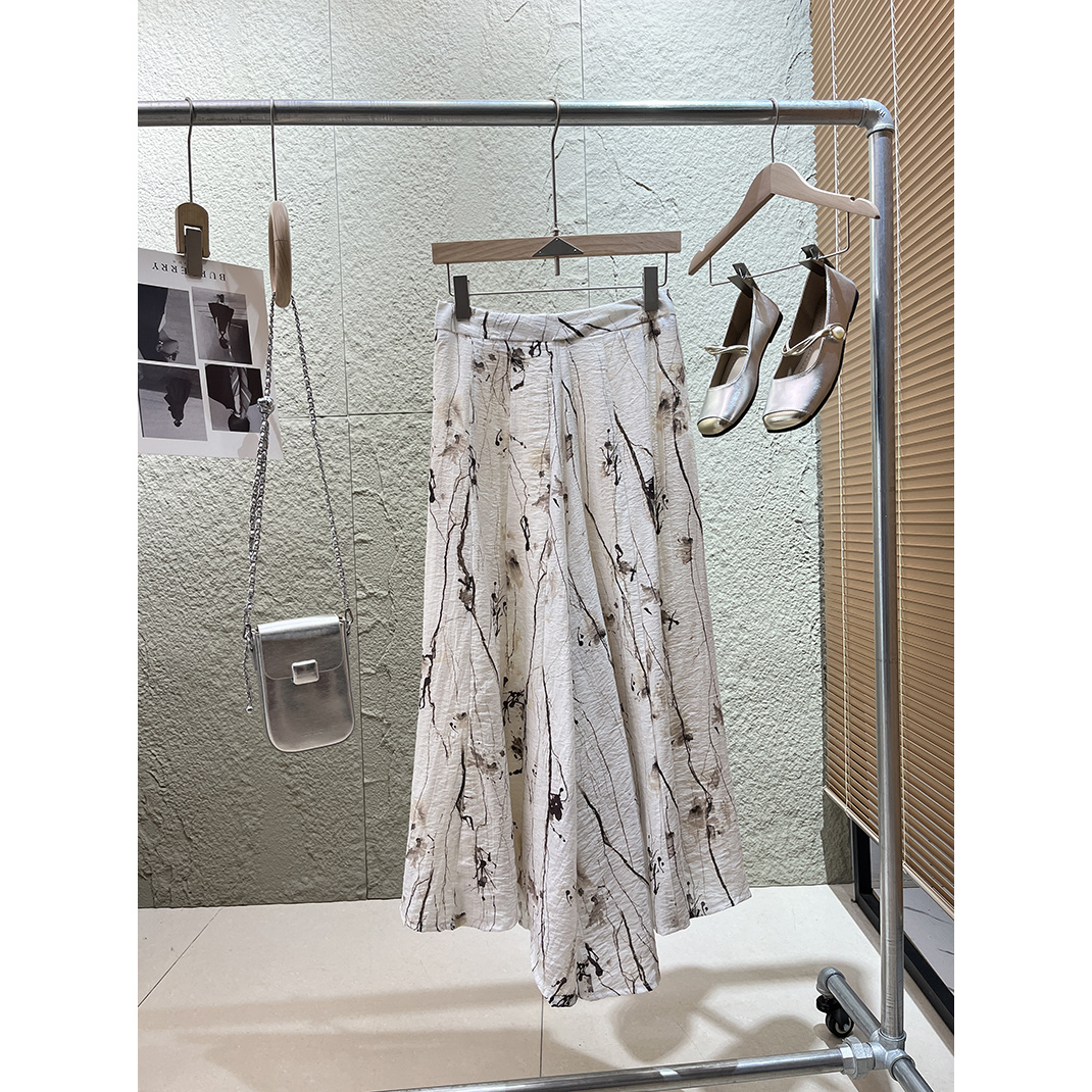 特！用料巨足~重磅提花国风面料！高腰裙裤阔腿裤 E 女装 H5335