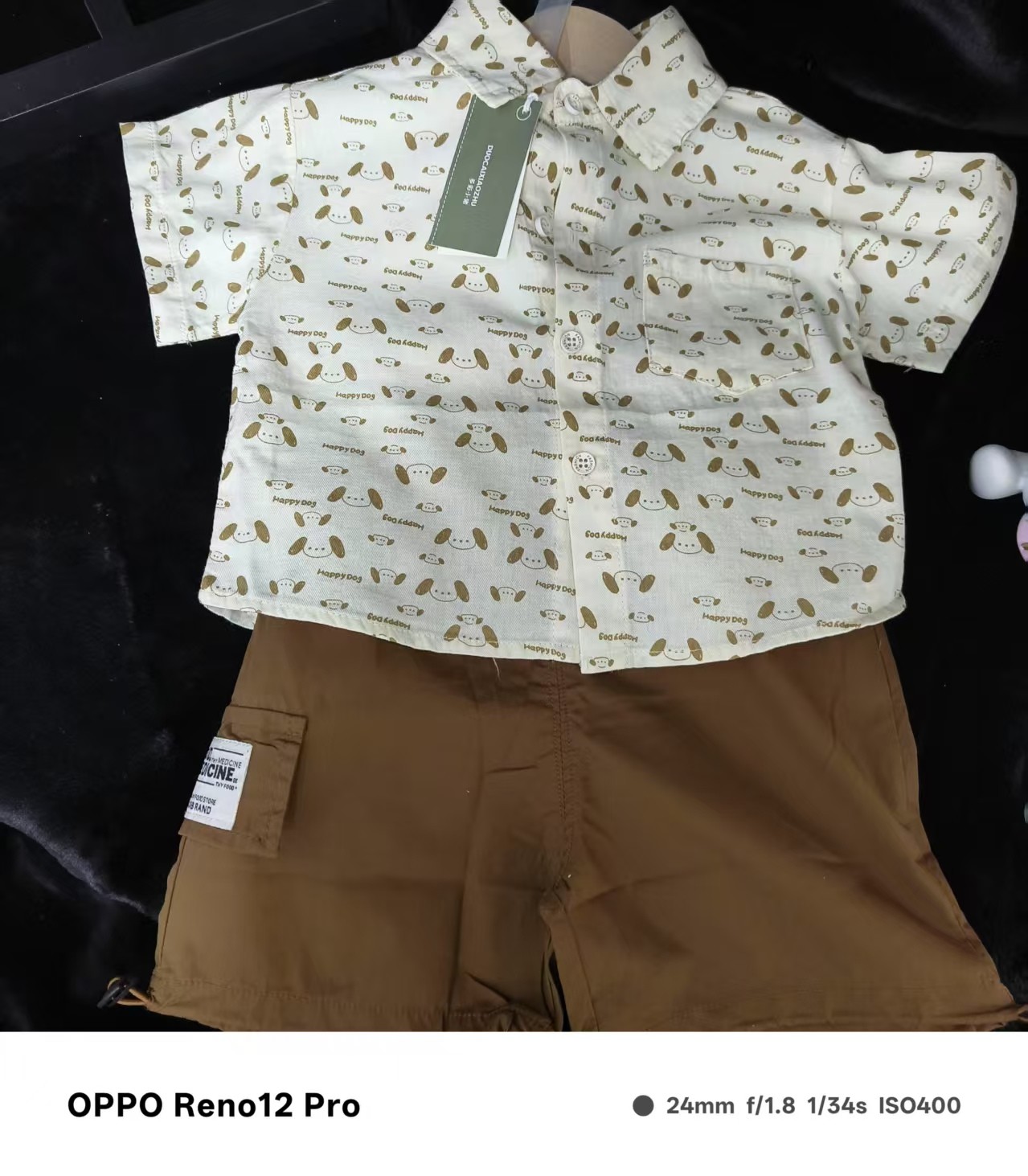 2025夏季男豹纹薄款个性休闲碎花套装满印小童休闲衬衫套装