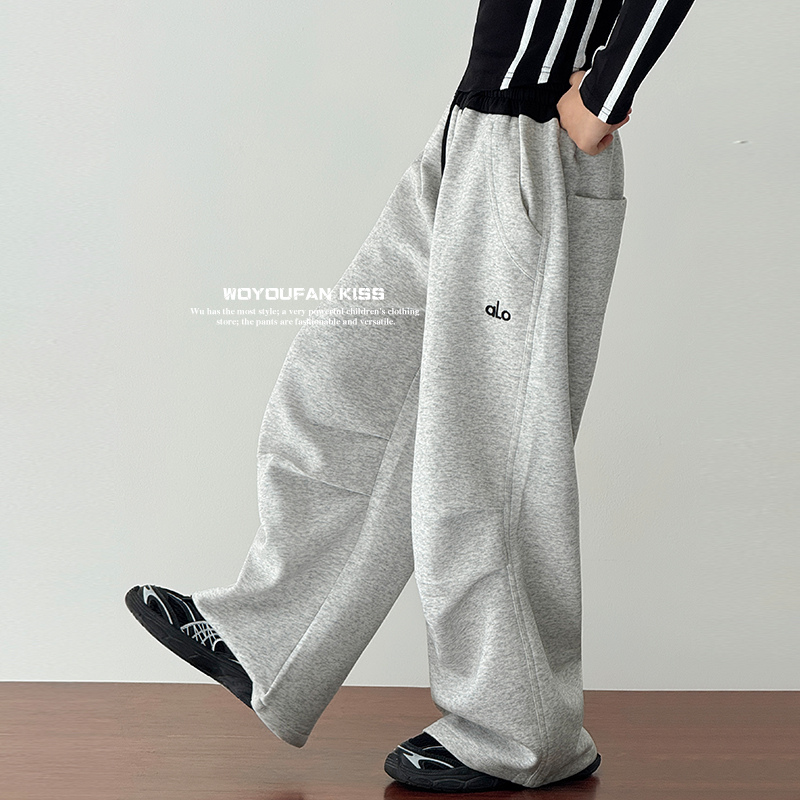 女童针织休闲裤秋季新款2025女中大童儿童针织裤个性潮流女孩