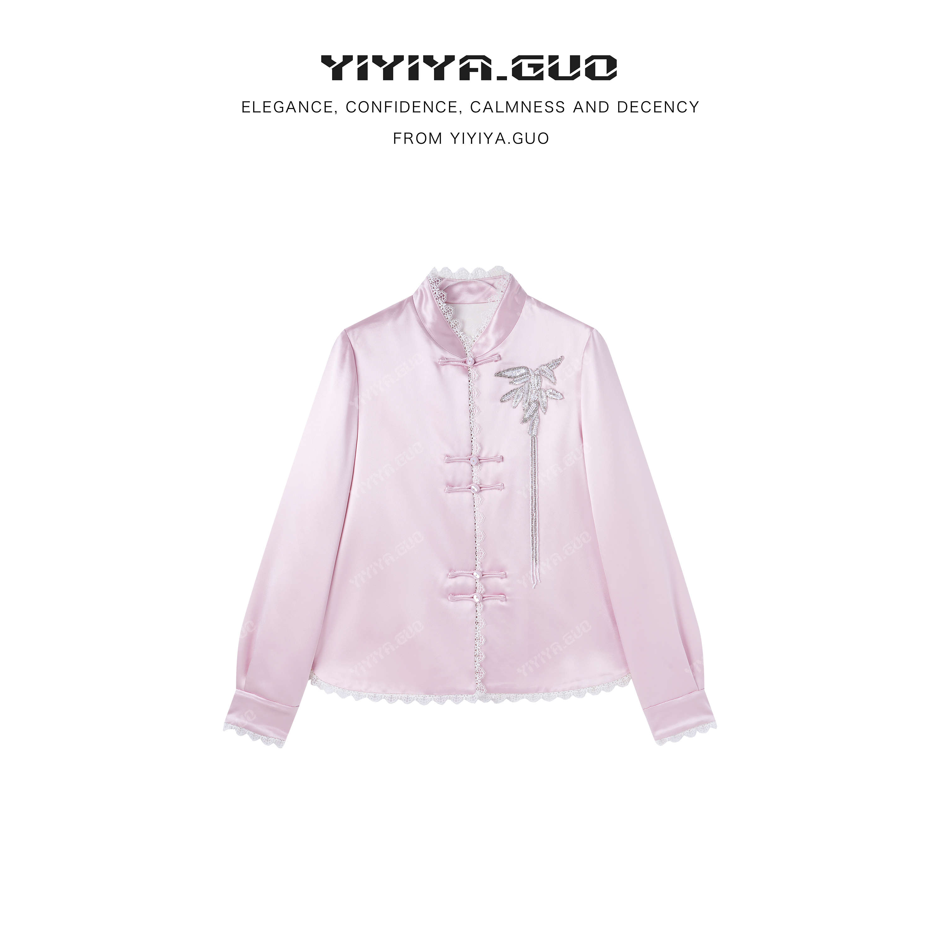 yiyiya.Guo艺艺吖【法绣】新中式中国风高级感粉色外套090224SS52