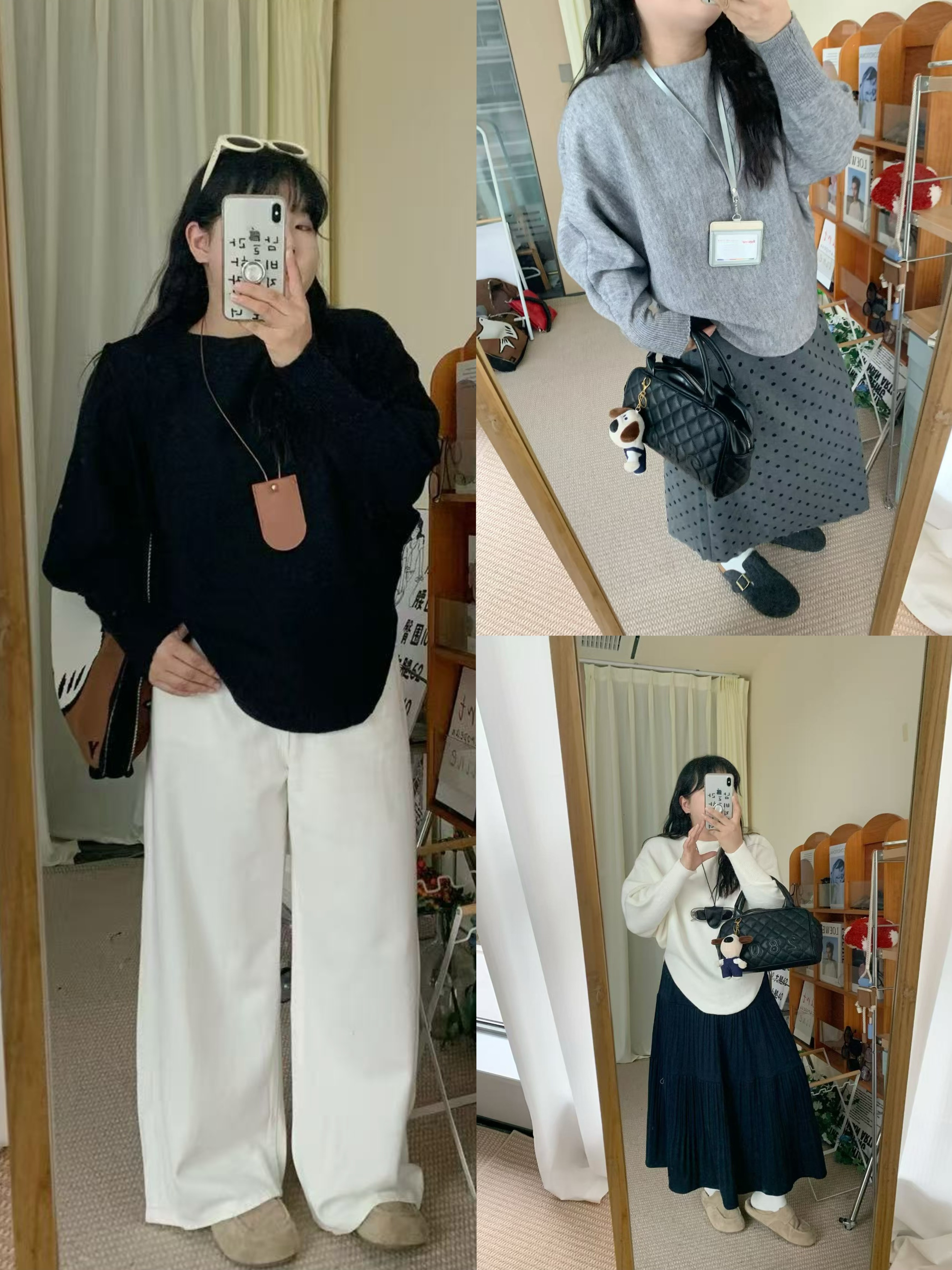 【现货】1150大码女装不规则下摆长袖针织衫宽松设计感蝙蝠袖上衣