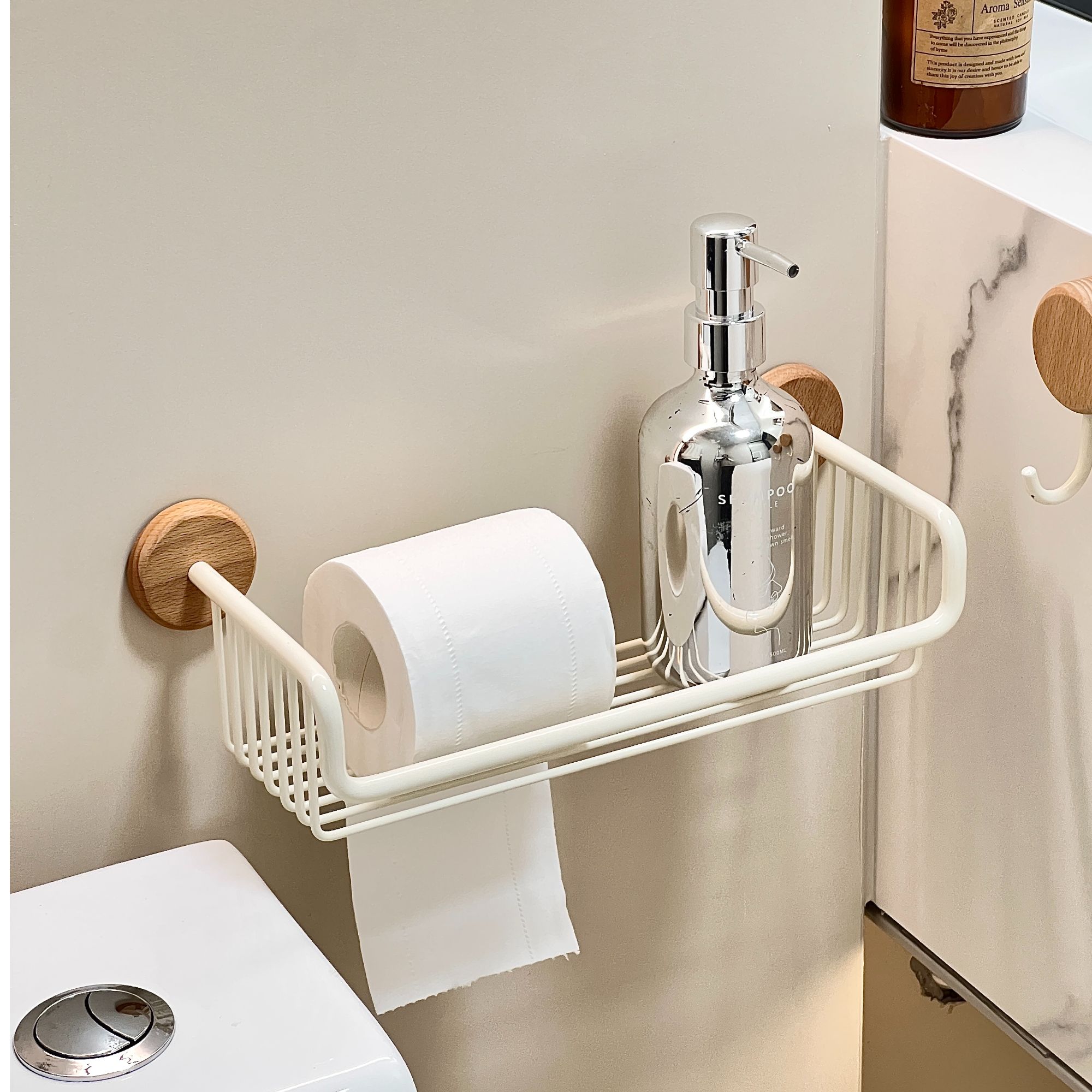 【支点佳居】卫生间纸巾盒浴室厕所免打孔卷纸洗脸巾抽纸置物架