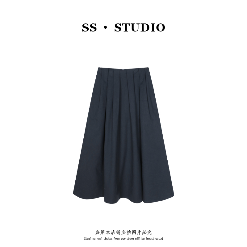 【SUSU】秋季新款气质高腰半身裙简约休闲百搭显瘦A字裙SS-5766