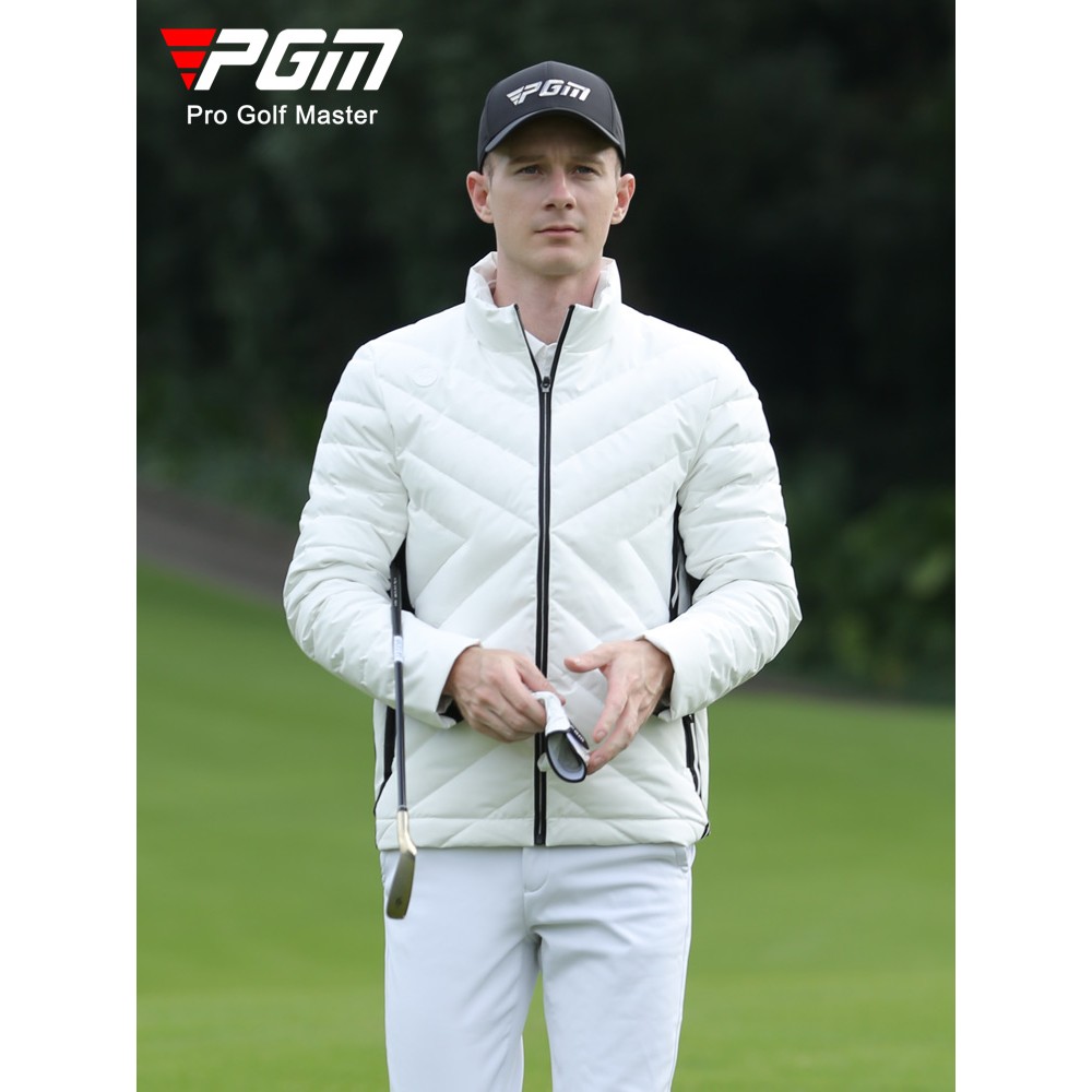PGM 新品高尔夫男装羽绒服长袖外套球冬季保暖白鸭绒加厚运动立领