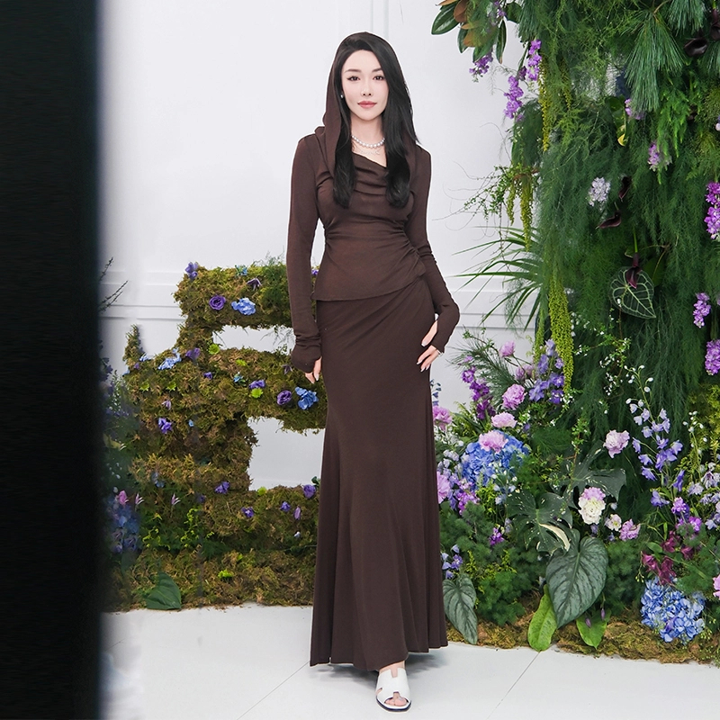 MAGGIEMA马婧秋冬打底气质连帽套装裙952S高级轻奢感692B676S953