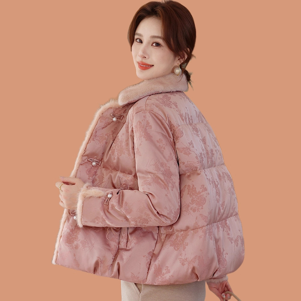 中年妈妈冬装国风棉衣时尚洋气新中式短款棉袄中老年女装冬季棉服