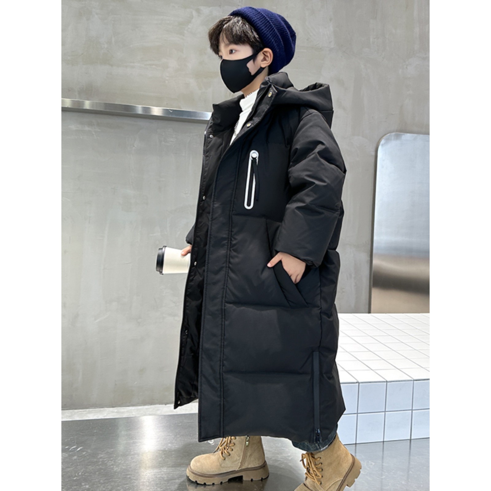 巴拉巴拉童装适用儿童羽绒服男童长款过膝2025新款男中大童加厚童