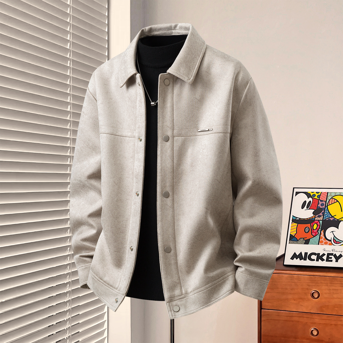 高品质单排扣设计感潮流外套网红洋气炸街男装2025秋冬季新款夹克