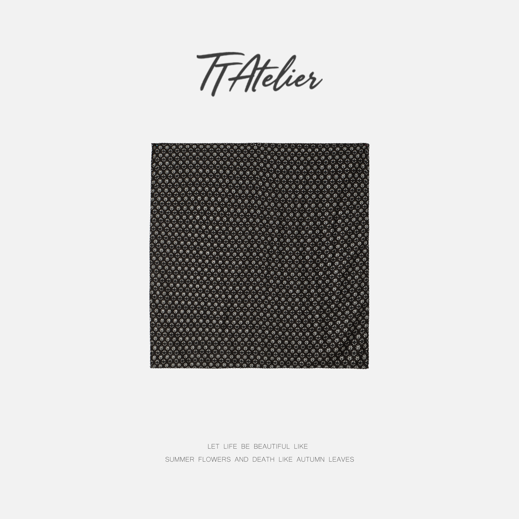 TT设计师【松绿玫瑰】复古时尚气质百搭花色方巾围巾TT191285