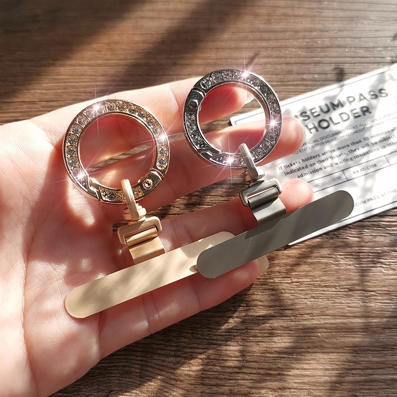 手机挂绳固定金属夹片创意超薄垫片可旋转贴片防丢挂件手机链挂扣