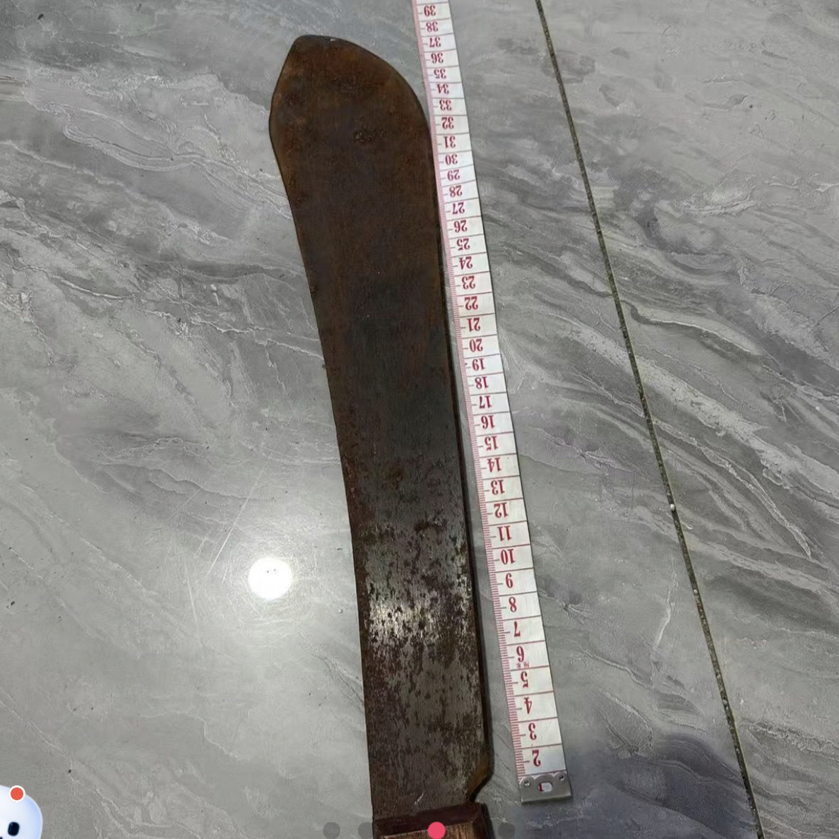 【006】老货甘蔗刀砍柴刀农用刀具亚光【有锈】红色手柄