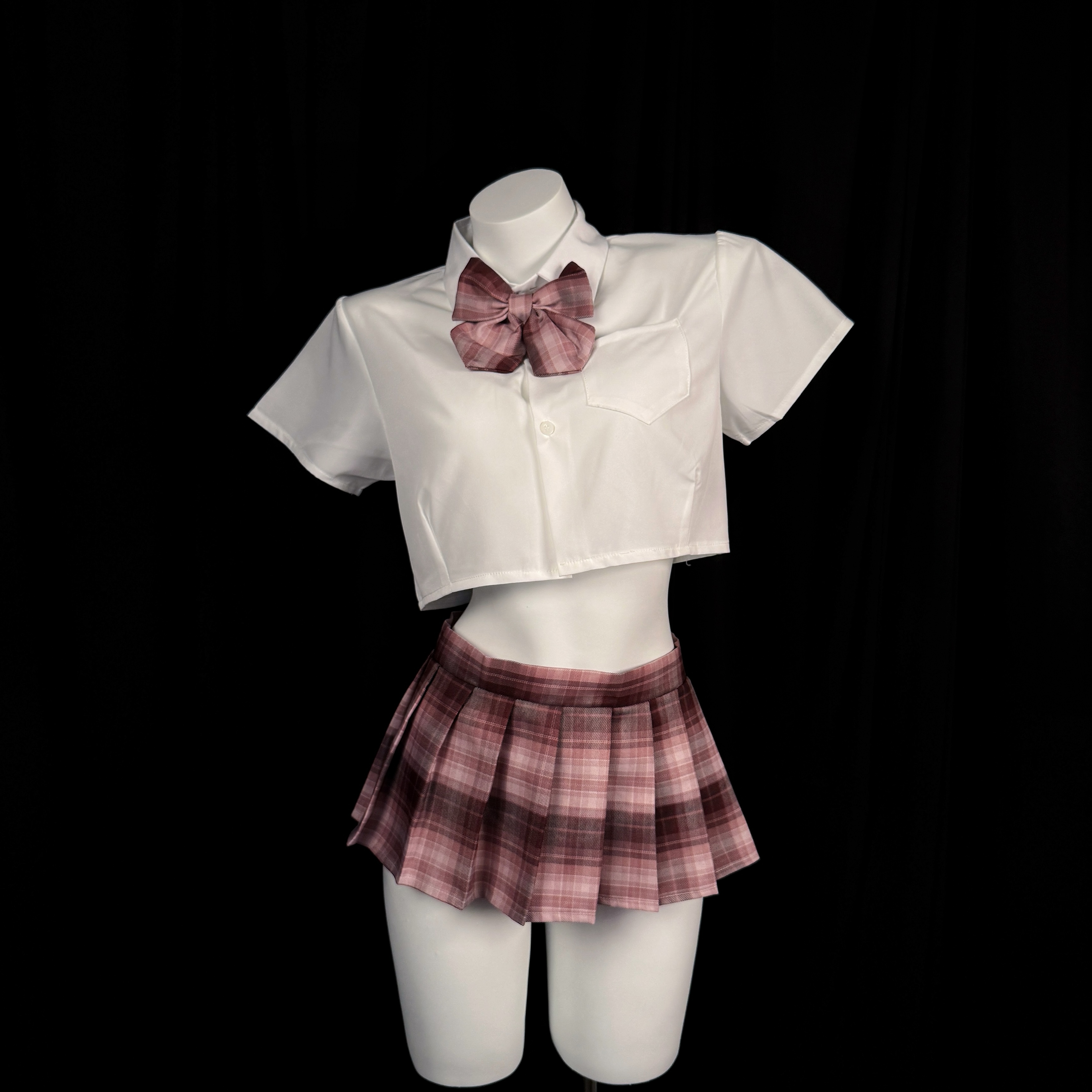 初恋【80-120斤】日系学院风百褶高腰短裙甜美睡裙8199