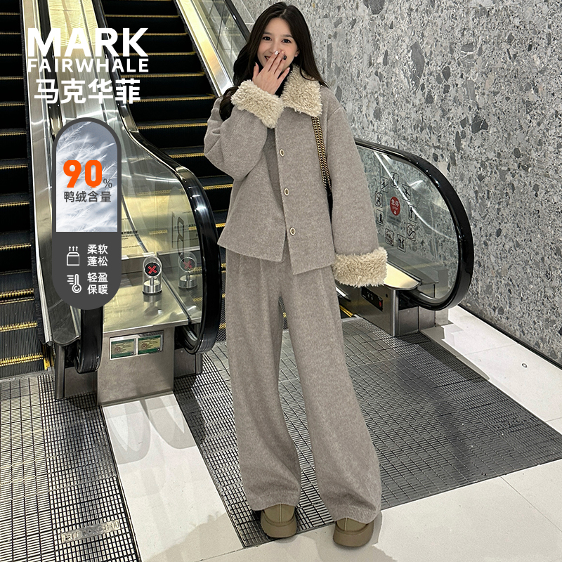 马克华菲女装时尚防风保暖羽绒服套装