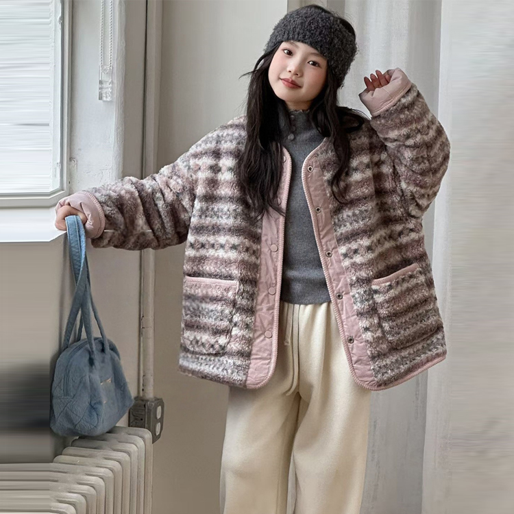 【双面穿】女童加厚外套秋冬装2025新款洋气时髦爆款女孩高级感上衣