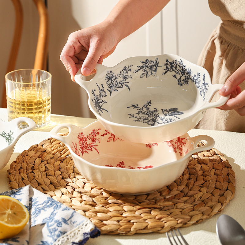 舍里陶瓷双耳汤碗家用2025新款汤面碗泡面碗个人专用大碗面条碗