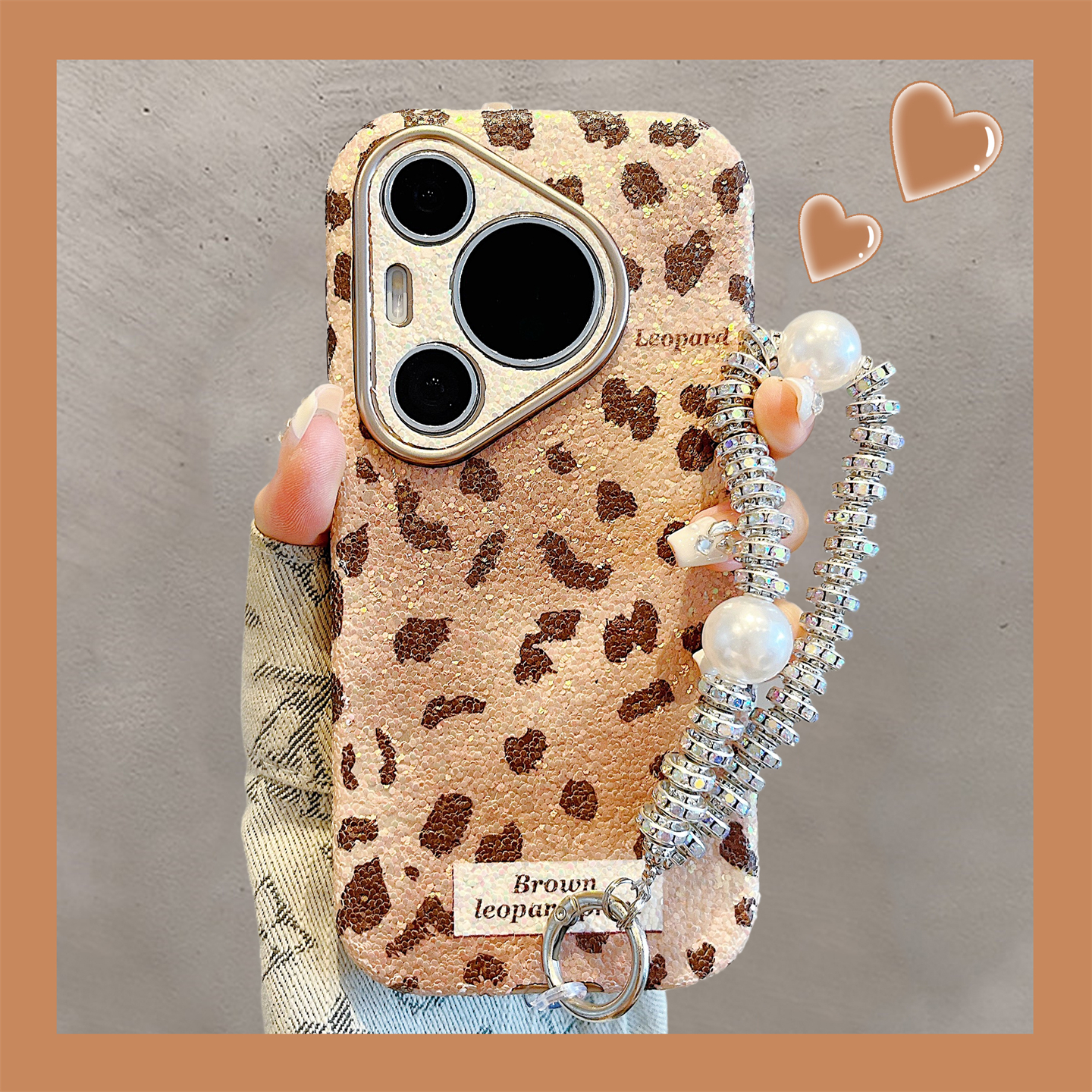 适用于华为pura70pro+新款手机壳日韩ins风个性棕色豹纹pura80pro