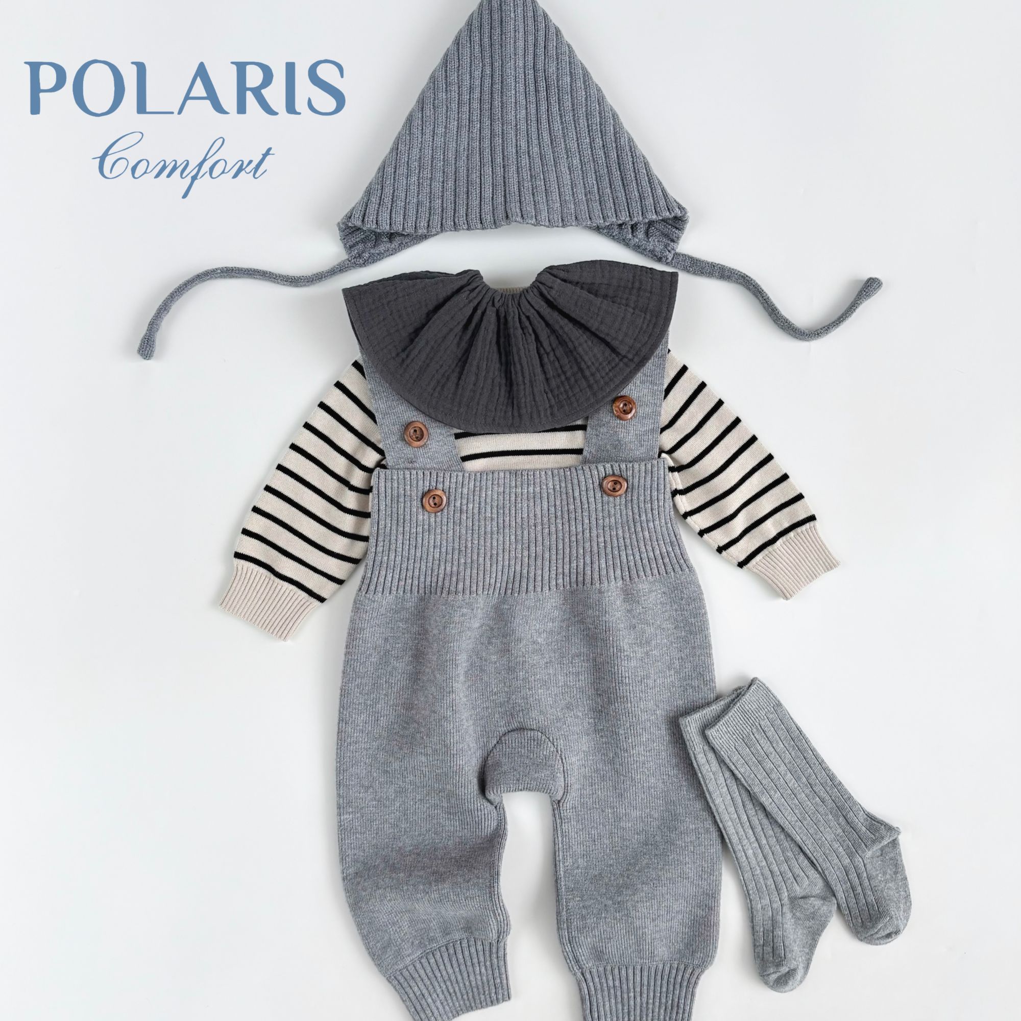 POLARIS | 毛衣背带裤 | 小月龄宝宝秋冬季婴儿百搭针织周岁套装