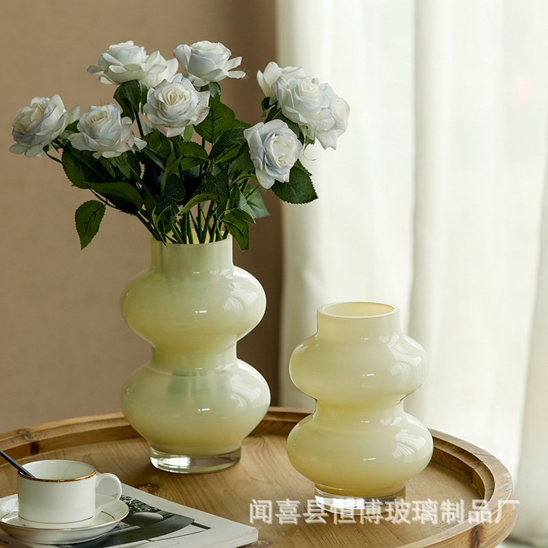 北欧简约大号高颜值轻奢玻璃花瓶客厅插花水培家居落地装饰摆件