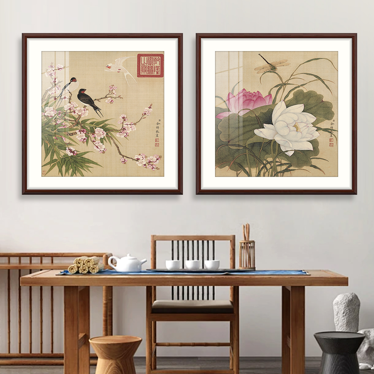 余樨花鸟图十字绣2025新款客厅新中式书房简单自己绣名画手工刺绣