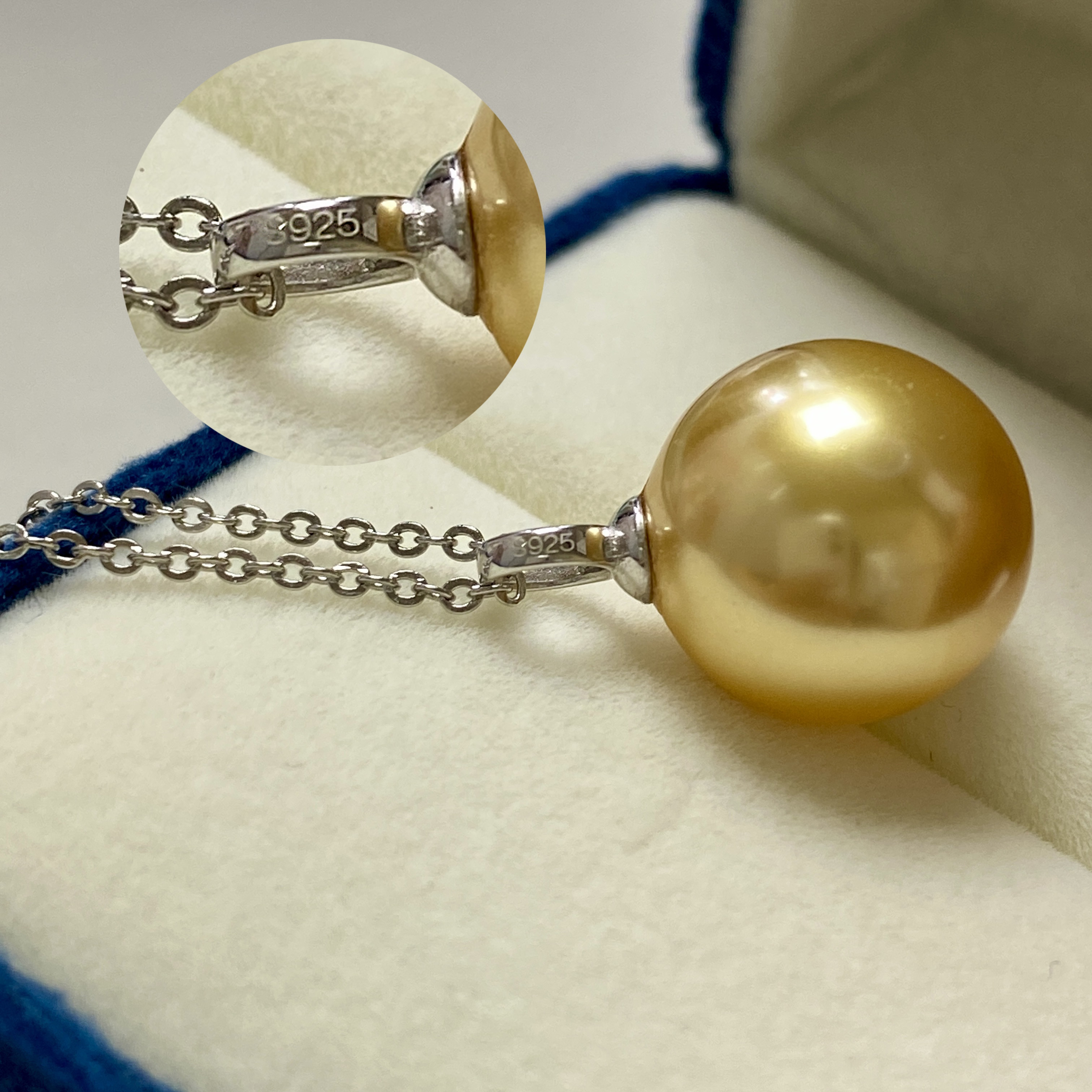 吊坠925银仿珍珠 金珠吊坠七夕礼物 给妈妈项链推荐送长辈礼物