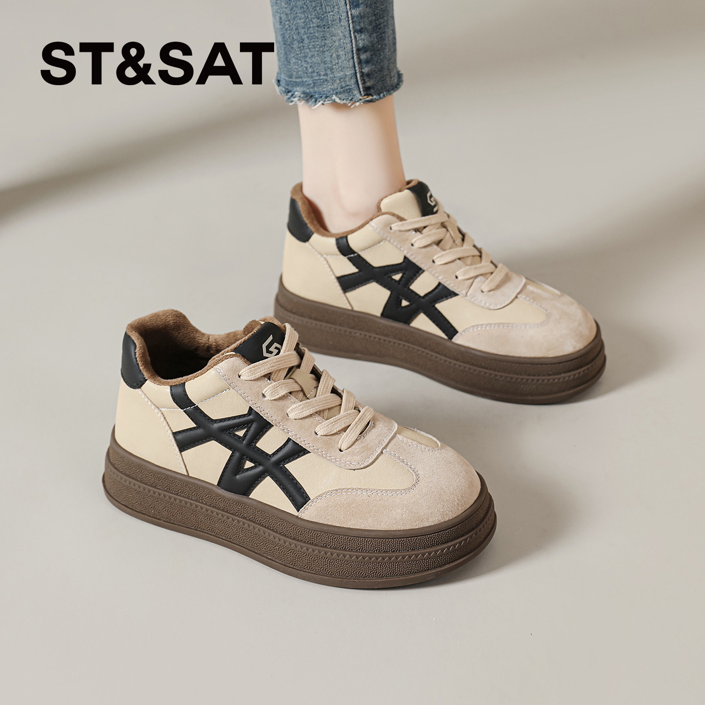 星期六德训鞋女2025秋冬爆款加绒保暖棉鞋东北抗寒雪地靴厚底女鞋