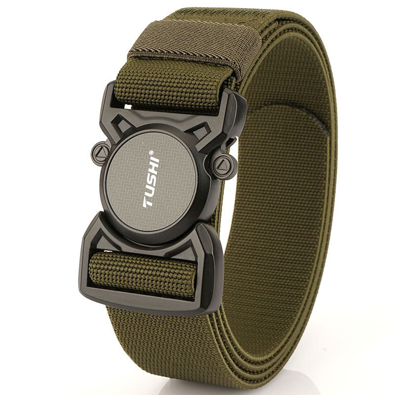 【砺兵户外】圆形战术合金插扣训练弹力尼龙腰带户外百搭工装男皮带