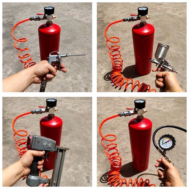 新款小型储气罐小巧便携可使用可充气高压小储气罐轮胎打气吹尘枪