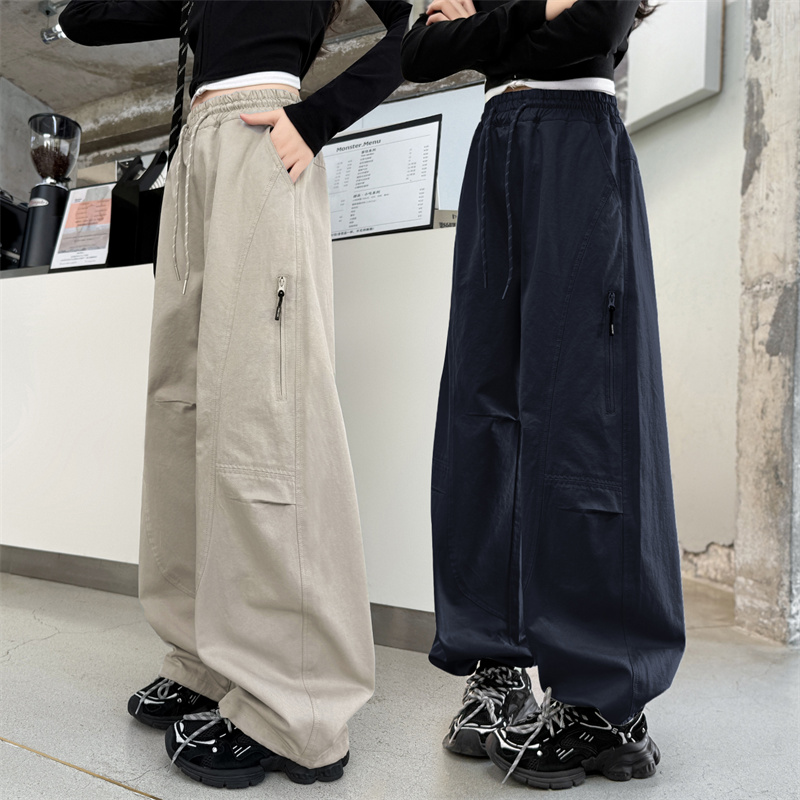 女童春秋款百搭休闲裤2025新款中大童宽松潮酷工装裤女孩韩版秋装