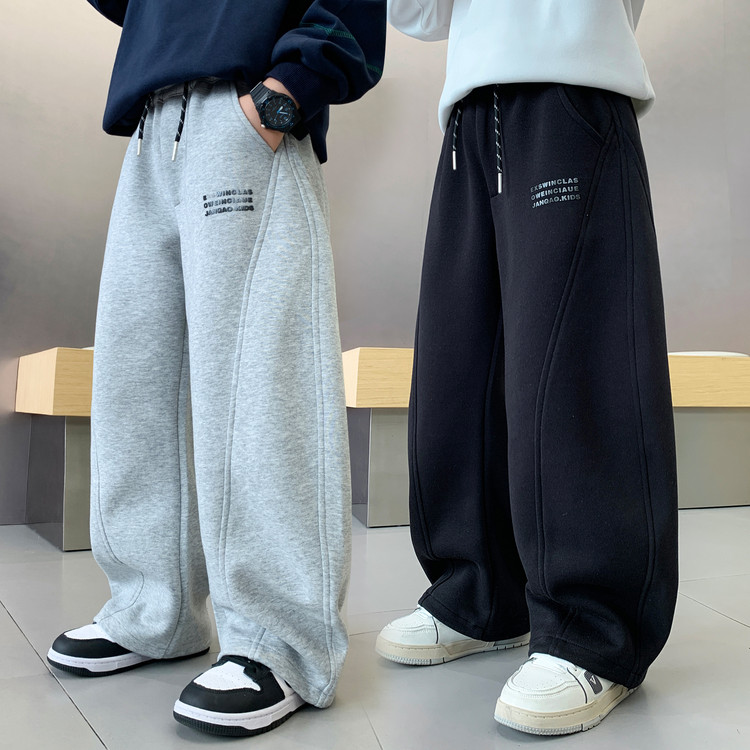 男童弯刀裤秋装直筒宽松长裤2025中大童秋季儿童休闲裤百搭裤子潮